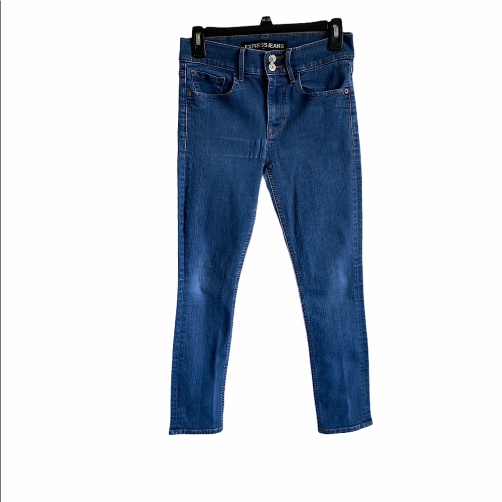 Express Cropped Legging Mid Rise Denim Jeans